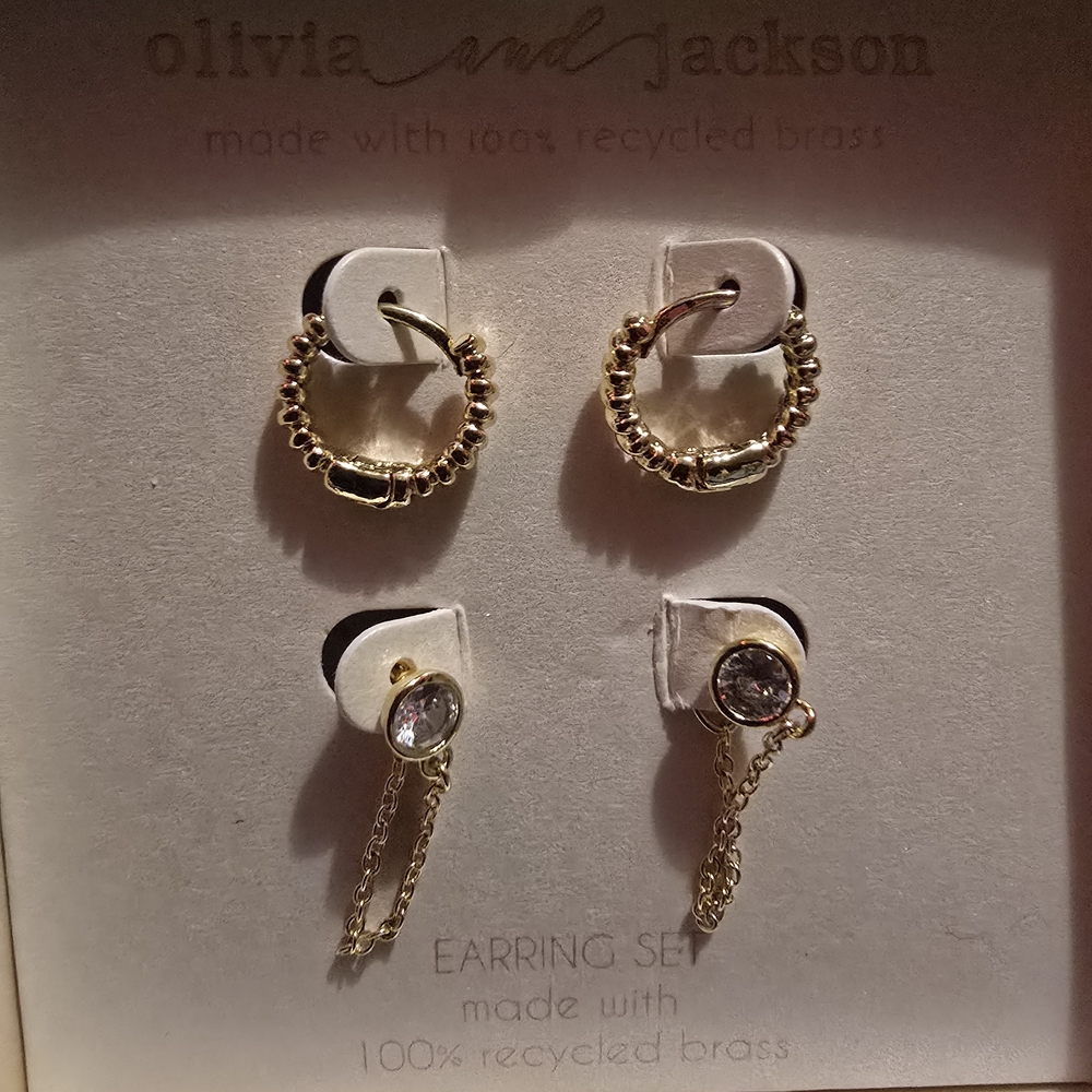 Gold and Silver Earring Set